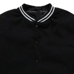 High Quality Women's Varsity Bomber Jacket Wool Body with Genuine Leather Sleeves Stand Collar Letterman Varsity Jacket for Men - Product Image 3