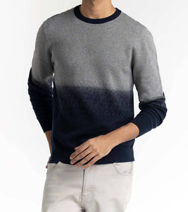 Suéter de punto holgado para hombre, de cuello redondo, con colores contrastantes, moderno y de alta calidad, al por mayor. - Product Image 1