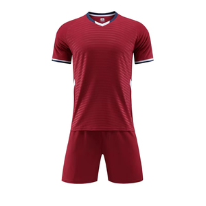 Unisex Red <b>Soccer</b> Jersey Set Crew Neck Short Sleeve Sublimated Printed Moisture Wicking Eco-Friendly Breathable Polyester - Product Image 1