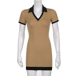 Vestido Polo de Manga Corta para Mujer con Logotipo Personalizado, Vestido Mini Deportivo Casual de Verano, Ajustado, de Algodón Piqué Transpirable para Golf y Tenis - Product Image 6