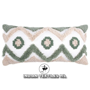 Tufted Cotton Floral Lumbar Pillow Cover Living Room Home Decor Custom Design Boho Pillow Eco-Friendly Custom OEM Wholesale - Product Image 1