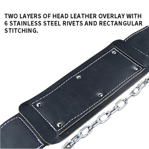 2026 Wholesale Custom Leather Dip Belt with <b>Chain</b> for Pull-Ups by Reliable Weightlifting Equipment Manufacturers in Pakistan - Product Image 4