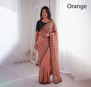 Indian Trending Bellamente diseñado Saree Premium Quality Georgette Saree para mujeres Fiesta y desgaste de la boda Precio al por mayor - Product Image 1