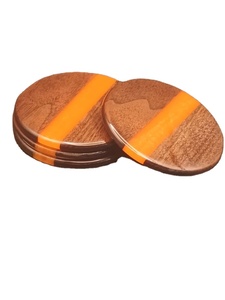 Nouvelle collection de sous-verres en bois d'acacia en résine époxy 3D napperons fabriqués pour boissons ensemble de sous-verres décoratifs pour la maison prix d'usine - Product Image 6
