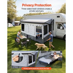 16-17 ft RV Awning <b>Sun</b> <b>Shade</b> Room Compatible with Awnings Featuring Ventilated Mesh Windows and Door - Product Image 4