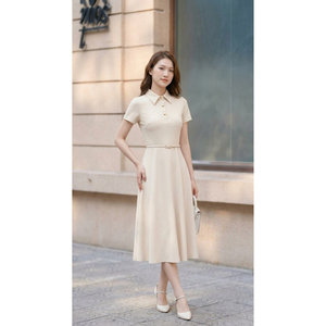 Vestido Casual Elegante de Oficina para Mujer, Estilo A-Line, 100% Algodón Natural, Ecológico, Cintura Natural, Talla Grande, Fabricación Vietnamita, Venta al Por Mayor - Product Image 2