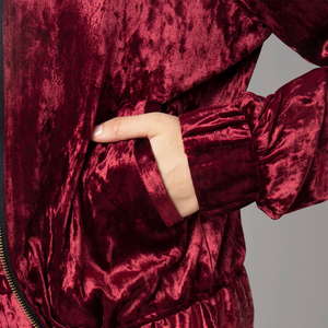 Fabrication professionnelle de sweats à capuche en velours pour femmes, couleur unie, design personnalisé, sweats en velours pour femmes. - Product Image 6