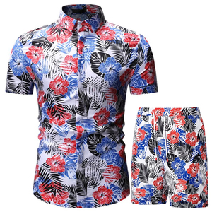 New Design 2026 Summer Men's Short <b>Sets</b> 2 Piece Short Sleeve Beach Wear Hawaii Men Two Piece Short <b>Sets</b> Shirt And Shorts <b>Set</b> - Product Image 5