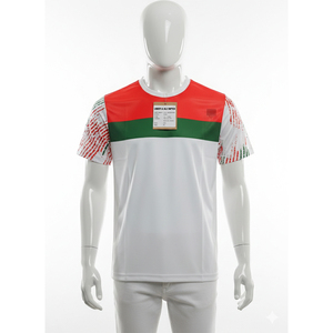 เสื้อยืดฟุตบอลซับลิเมชั่นคุณภาพเยี่ยม ด้านหน้าผ้าอินเตอร์ล็อค ด้านหลังผ้าไมโครเมช โพลีเอสเตอร์ 100% 140 กรัมต่อตารางเมตร - Product Image 1