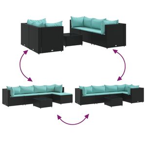 Ensemble de 5 chaises longues de patio noires, ensembles de jardin élégants - Product Image 6