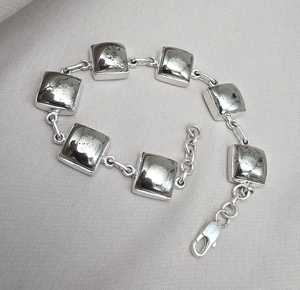 Bracelet coussin en pyrite, argent sterling 925, cabochon carré en pyrite, bijoux faits à la main - Product Image 4