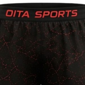 Black Red Marble Print Athletic Training <b>Shorts</b> with <b>Elastic</b> <b>Waistband</b> Breathable Lightweight Gym Workout Sports Performance - Product Image 5
