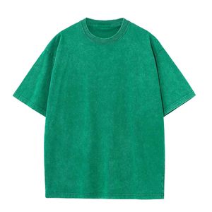 T-shirts vierges 100 % coton épais, blancs unis, personnalisables, pour hommes, coupe oversize, col rond, prix de gros - Product Image 1