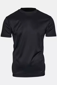 T-shirt personnalisé pour homme, col rond, coupe classique, gris uni, style décontracté, bordure contrastée, 100% coton biologique, 320g, logo sur le devant - Product Image 6