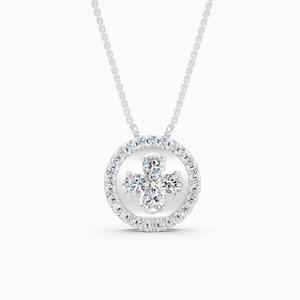 Pendentif en diamant cultivé en laboratoire PetalBloom avec diamants de 0,78 carat en or jaune 9 carats, or blanc, or rose - Product Image 2