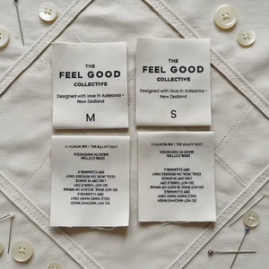 Etiquetas de Algodón para Ropa con Logotipo de Marca Ecológicas a Precio de Fábrica, Etiquetas de Algodón 100% Orgánico Impresas - Product Image 1
