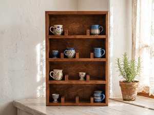 Support de tasses en bois, organisateur de tasses, présentoir de comptoir, rangement de vaisselle pour cuisine, style minimaliste, durable - Product Image 3