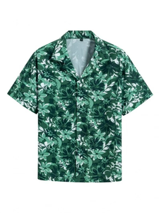 เสื้อเชิ้ตแขนสั้นลำลองสไตล์ฮาวายสำหรับผู้ชาย ลายดอกไม้ ติดกระดุมแถวเดียว สำหรับฤดูร้อน พักผ่อน ชายหาด วันหยุดกลางแจ้ง - Product Image 4