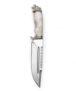Handcrafted Mirror-Polished Stainless Steel Fixed Blade <b>Knife</b> with Contoured <b>Bone</b> <b>Handle</b> OEM Industrial Executive Display Piece - Product Image 5