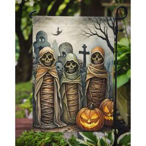 Mummies Spooky Halloween Garden Flag Multicolor Boîte aux lettres décorative et bannière de cour de patio pour pelouse et parterres de fleurs Artwork - Product Image 3