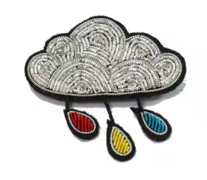 Luxury Hand-Embroidered 3D Floral and Ornate Motif badge- Custom Beadwork Bullion <b>Wire</b> Brooch Collection - High-End Fashion - Product Image 6