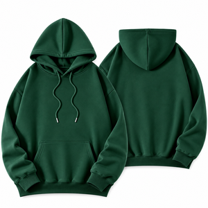 <b>Men's</b> Regular Fit Hooded Fleece Sweatshirt Solid <b>Burgundy</b> Knitted Digital Printing Casual Autumn Front Pocket Drawstring Closure - Product Image 4