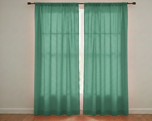 Rideaux en coton lavé faits à la main, rideaux de décoration pour la maison, rideaux de luxe couleur rouille pour chambre et salon - Product Image 2