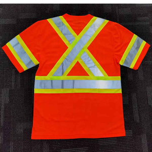 Camiseta de Seguridad de Alta Visibilidad para Hombre, Calidad Premium, ANSI Clase 1, Franjas Reflectantes Amarillas con LED Intermitente, Manga Corta, Ropa de Trabajo - Product Image 3