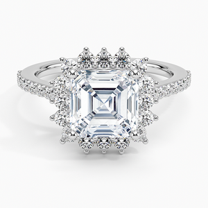BOJ <b>Ring</b> 0140 Asscher Cut 925 <b>Silver</b> Luxe Sunburst Prong Setting <b>Solitaire</b> Diamond <b>Ring</b> 2ct D Color VVS1 Moissanite GRA Sale - Product Image 1