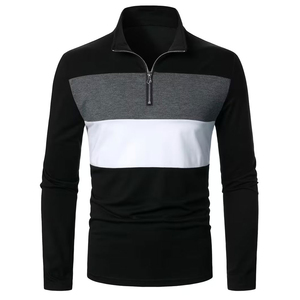 Men’s Fitted <b>Long</b> <b>Sleeve</b> Gym Shirt Quarter Zip Running <b>Training</b> Sports <b>Top</b> - Product Image 1