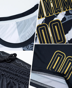 Conjunto de Camiseta de Fútbol Sublimada Personalizada para Hombre, Manga Corta, Negra y Blanca, Nombre del Equipo 00, Absorbe la Humedad, para Todas las Temporadas, Uniforme para Adultos - Product Image 5