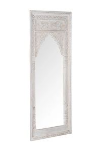 Rustic Hand Carved Wooden Full Length Mirror <b>Antique</b> Arch <b>Frame</b> for Modern Farmhouse Bedroom Entryway Decor - Product Image 3