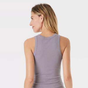 Hot Sale Lightweight Women's U Neck Yoga Tank <b>Tops</b> Soft Compression Stretch Knitted Fabric Breathable Streetwear Customized Logo - Product Image 2