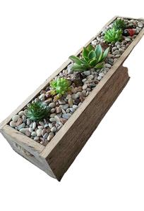 Maceta de madera de pueblo, maceta Wishing Well, decoración de jardín de patio trasero, macetas creativas de madera, macetas de flores de corteza de abeto, jardín - Product Image 3