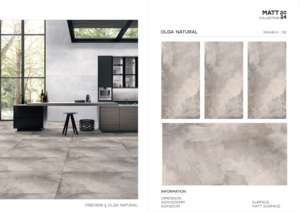 Azulejos de porcelana de superficie mate preferidos por arquitectos, tamaño 60x120cm, 600x1200mm, 24x48, para áreas elegantes de paredes y pisos interiores. - Product Image 2