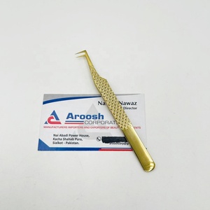 Gold 90 Degree <b>Eyelash</b> <b>Tweezer</b> Stainless Steel Professional Diamond Grip <b>Eyelash</b> Extension <b>Tweezers</b> with Customized Logo - Product Image 4