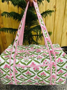 Grand sac de voyage matelassé en coton, durable, léger et écologique, avec doublure en polyester, fermeture éclair, personnalisable, pour la nuit - Product Image 3