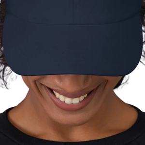 White Embroidered <b>Navy</b> Blue Hat Adjustable <b>Baseball</b> <b>Cap</b> Casual Outdoor Sports Headwear Fashion Accessory Everyday Wear - Product Image 3