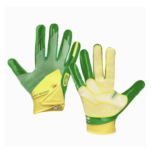 Grip Boost Green Yellow PU Leather Batting Gloves Ambidextrous <b>Hook</b> And Loop Closure Training Unisex Adult With Custom Logo - Product Image 1