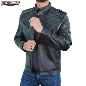 Nouveau modèle de veste en cuir pour homme, col montant, style urbain, design personnalisé, nouvelle collection, haute qualité, fabrication de vêtements de mode - Product Image 1