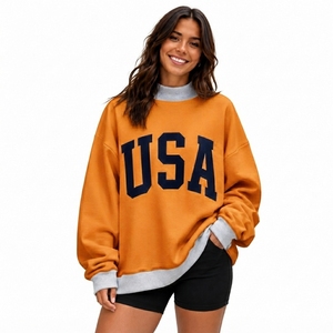 Pull personnalisé brodé décontracté pour l'hiver, grande taille, sans doublure, respirant, écologique, style ample, col montant - Product Image 1