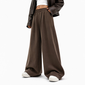 Wholesale Summer Trending Loose Fit Dark Washed Plus Size Oversized Baggy Wide Leg Solid Polyester/Cotton Streetwear <b>Jeans</b> for - Product Image 1