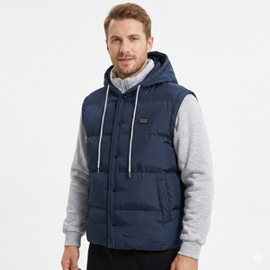 2026 New product Custom Fake Two-Piece Hooded <b>Heated</b> <b>Jacket</b> with Detachable Sleeves - Product Image 1