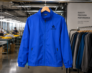 Veste de sport personnalisée pour homme, coupe-vent à fermeture éclair intégrale, veste d'entraînement bleue tendance, veste en polyester pour équipe sportive - Product Image 5