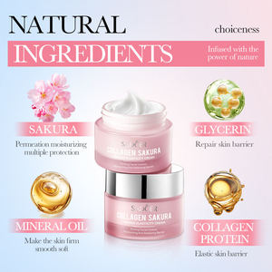 Crème Visage Anti-Âge SADOER au Collagène, Niacinamide et <span class=keywords><strong>Sakura</strong></span>, Effet Raffermissant et Élastifiant, Hydratante et Liftante, à la Glycérine, 50g, Marque Blanche - Product Image 4
