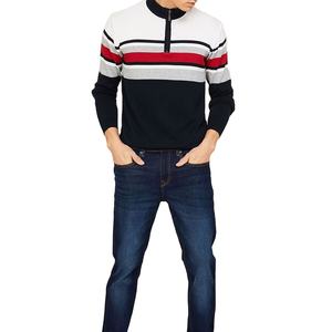 Sweat-shirts classiques pour hommes à demi-zip, tendance et de qualité supérieure, en mélange de coton, à manches longues, résistants - Product Image 1