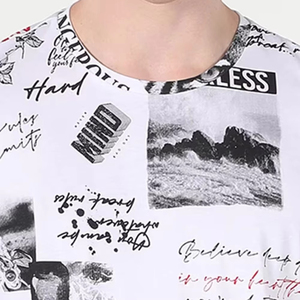 T-shirts Streetwear 100% Coton Biologique Imprimés à l'Écran, Style Décontracté avec Sérigraphie, Épaules Tombantes, Coupe Oversize - Product Image 6