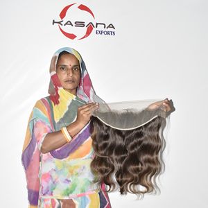 Indian 13*4 Frontal Wholesale 100% Raw Double Drawn Straight machine double weft deep wave Black Women <b>Human</b> <b>Hair</b> <b>Extensions</b> - Product Image 5