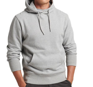 Sudadera con Capucha Gris para Hombre, Corte Regular, Felpa, 100% Algodón, Sudadera Informal con Bolsillo, Otoño, ODM Personalizado - Product Image 1