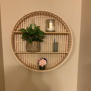 Elegant Handcrafted Round Bamboo <b>Shelf</b> Natural Storage for Hotel Spa Restaurant Bathroom Vanity Wholesale - Product Image 1